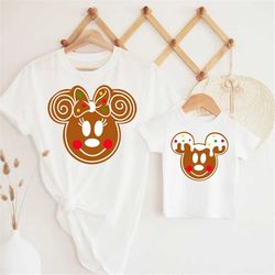 Mouse Head Gingerbread Shirt, Christmas 2024, Holiday Decor, Disney Christmas Shirt, Disney Couple Shirt, Disney Mickey