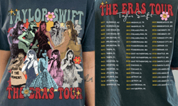 The Eras Tour Png Vintage Style - Taylor Swiftie Merch - Swift 90s Png - Tour Dates on Back