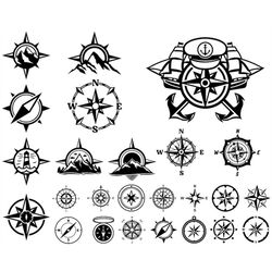Compass SVG, Nautical SVG, Mountain SVG, Travel Svg, For Cricut, For Silhouette, Cut File, Dxf, Png, Svg File