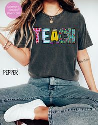 Comfort Colors Teach shirt, Retro Teach Shirt, Retro Teach Shirt, Retro Teach T Shirt,  Retro Teacher Shirt, Teacher vin