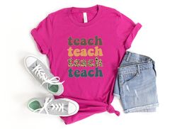 Retro Leopard Teach Shirt, Retro Teach Shirt, Retro Teach T Shirt, Teacher Raglan, Retro Teacher Shirt, Teacher Leopard