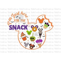 I'm Just Here For The Snack Halloween, Carnival Food, Trick Or Treat, Spooky Vibes, Boo Svg, Fall Svg, Svg, Png Files Fo