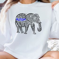 Autism Elephant Sweatshirt, Autism Support Shirt, Autism Awareness Tee, Autism T-shirt, Inclusion Sweatshirt, Autism Mom