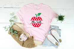 Personalized Teacher Name Shirt, Apple T-Shirt, Teacher Gift, Custom Teacher Shirt, Apple Teacher Tee