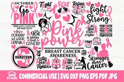 Breast Cancer Bundle SVG, Cancer Quotes