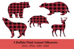 Buffalo Plaid Animal Bundle SVG