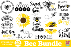 Bee Bundle SVG 15 Designs, Cut Files
