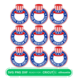 4th Of July Coffee Rings Bundle Svg, Starbucks Svg, Coffee Ring Svg, Cold Cup Svg, Cricut, Silhouette Vector Cut Files