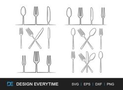 Cutlery Outline Bundle SVG
