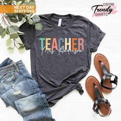 Custom Teacher Shirt, Teacher Team Shirts, Personalized School Tshirt, Teacher Gift, Customized Name Teacher Shirt, Elem