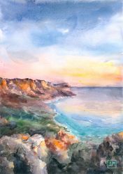 Watercolor artwork painting Landscape