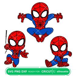 Baby Spiderman Bundle Svg, Cute Spiderman Svg, Spiderman Face Svg, Superhero Svg, Cricut, Silhouette Vector Cut Files