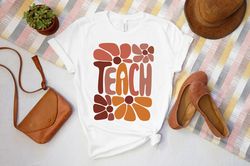 Teach Shirt, Retro Daisy teach Shirt, Retro Teach Shirt, Retro Teach T Shirt, Teacher Raglan, Retro Teacher Shirt, Teach