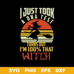 I Just Took A Dna Test Turns Out I'm 100 That Witch Svg, Halloween Svg, Png Dxf Eps Digital File