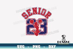 Senior 23 Cheerleader Jump SVG Cut Files for Cricut Girl Cheerleading jumps PNG image Graduation DXF file