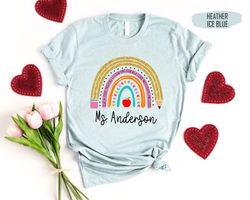 Personalized Rainbow Teacher Shirt, Teacher Appreciation Gifts, Inspirational Shirt, Teach Love Inspire, Back To School,