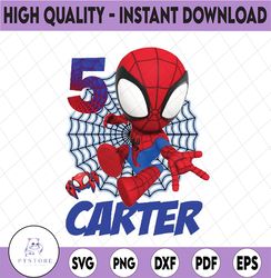 Personalized Spidey and His Amazing Friends Birthday Png, Boy's Spidey Birthday Png, Spidey Birthday Boy,  Digital