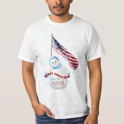 Merry Christmas from USA Snowman T-shirt