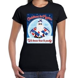 Fout kerstborrel Friesland t-shirt christmas in Fryslan zwart voor dames