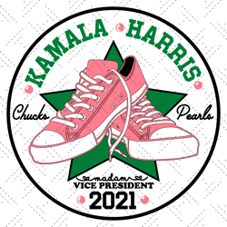 Kamala Harris Chucks And Pearls VP 2021 Svg, Trend