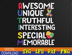 Autism Awareness Month Apparel Awesome Autism Awareness Svg, Eps, Png, Dxf, Digital Download
