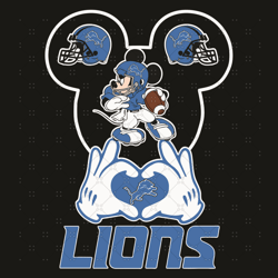 Love Detroit Lions Mickey Mouse Svg, Sport Svg, De