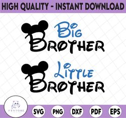 Mickey mouse little brother svg, big brother cut file, brothers svg, disney family svg, mickey birthday svg, mickey