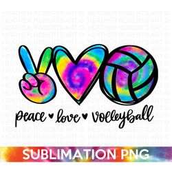 Peace Love Volleyball Tie Dye Sublimation, Volleyball PNG, Volleyball Player PNG, Peace hand sign PNG, heart png,Volleyb