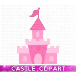 Castle Clipart, Castle PNG, Cute Castle Clipart, Pink Castle PNG, Pink, Castle Decorations, Castle Sticker PNG, Sublimat