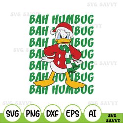 Mickey And Friends Christmas Donald Bah Humbug Stack Svg, Christmas Xmas Style Svg, Funny Holiday Svg