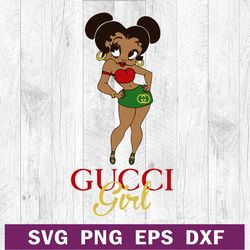 Gucci black girl SVG, Gucci logo SVG, Black woman SVG file