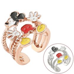 Cute Disney Mickey Mouse Rings Simple Fashion Multi-Storey Mickey Adjustable Open Rings for Girl