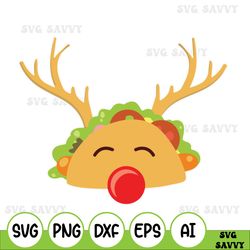 Santa Taco Reindeer Christmas Xmas Holiday Christmas Svg, Christmas Svg Files