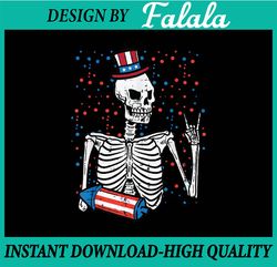 4th July Rocker Skeleton Patriotic Rock Png, Patriotic Skeleton Png, Independence day Png, Digital Download