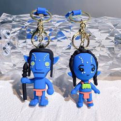 Disney Classic Sic-fi Movie Avatar Silicone Keychains Jake Sully Pendant Keyrings Cartoon Anime Keyholder for Backpack