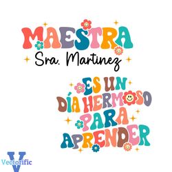 Personalized Maestra It's A Beautiful Day For Learning SVG