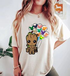 baby groot balloons comfort colors shirt, marvel g