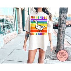 No Gender Only Goose Shirt, Funny LGBT T-Shirt, LGBTQ Month Shirt, Pride Matching Shirts, Bisexual Shirt, Retro Pride Te