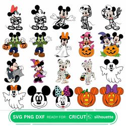 Layered Halloween Mickey Mouse Svg Bundle, Instant Download, Bundle For Cricut, Silhouette Vector SVG PNG DXF Cut Files
