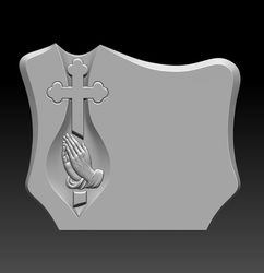 3D STL Model for CNC file Tombstone Prayer Orthodox cross. Size 100-120
