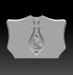 3D STL Model for CNC file Tombstone Prayer Orthodox cross. Size 100-140