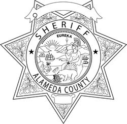 CALIFORNIA  SHERIFF BADGE ALAMEDA COUNTY VECTOR FILE Black white vector outline or line art file