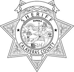 CALIFORNIA  SHERIFF BADGE CALAVERAS COUNTY VECTOR FILE Black white vector outline or line art file