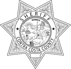 CALIFORNIA  SHERIFF BADGE CONTRA COSTA COUNTY VECTOR FILE Black white vector outline or line art file