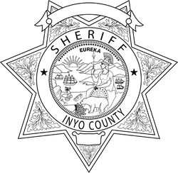 CALIFORNIA  SHERIFF BADGE INYO COUNTY VECTOR FILE Black white vector outline or line art file