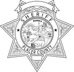CALIFORNIA  SHERIFF BADGE PLACER COUNTY VECTOR FILE Black white vector outline or line art file