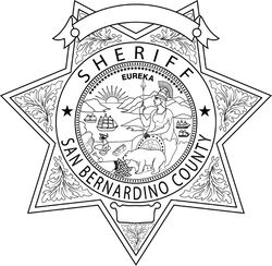 CALIFORNIA  SHERIFF BADGE SAN BERNARDINO COUNTY VECTOR FILE Black white vector outline or line art file