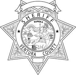 CALIFORNIA  SHERIFF BADGE TUOLUMNE COUNTY VECTOR FILE Black white vector outline or line art file