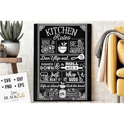 Kitchen Rules SVG, Kitchen vintage poster svg,  Kitchen svg, Funny kitchen svg, Cooking Funny Svg, Pot Holder Svg, Kitch