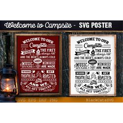 Welcome to our Campsite svg, Campsite rules svg, Camping poster svg, Campsite poster svg, Camping poster svg, Outdoor Ru